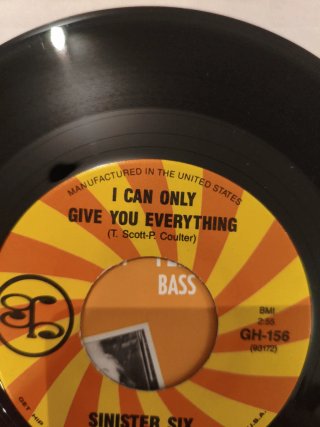 SINGLE SINISTER SIX VINILO 7" PUNK GARAJE ROCK