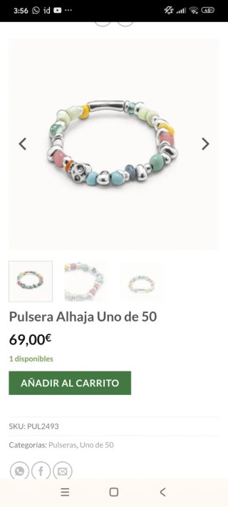 Pulsera Uno de 50 Plata Multicolor