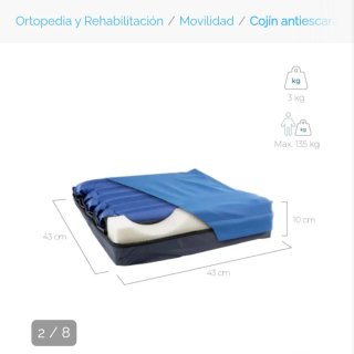 Cojin antiescaras con compresor de aire