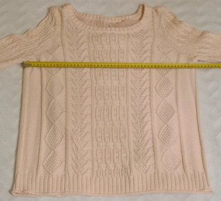 Jersey punto trenzado rosa palo mujer