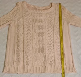 Jersey punto trenzado rosa palo mujer