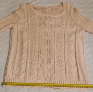 Jersey punto trenzado rosa palo mujer