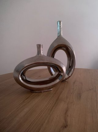 Jarrón Cerámico Moderno Plata