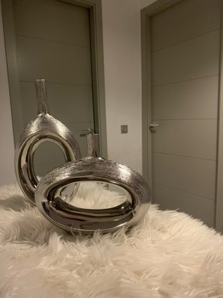 Jarrón Cerámico Moderno Plata