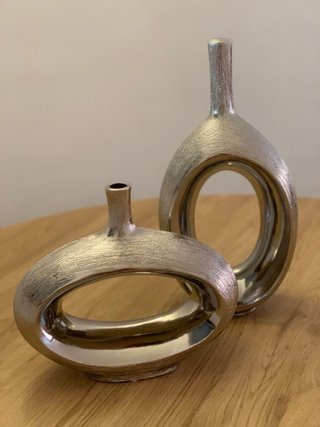 Jarrón Cerámico Moderno Plata