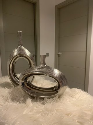Jarrón Cerámico Moderno Plata
