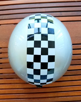 Casco Moto Café Racer Cuadros