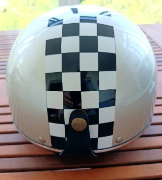 Casco Moto Café Racer Cuadros