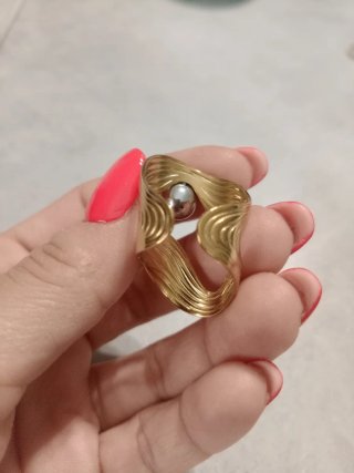 Anello acciaio oro e argento
