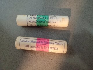Rollos de monedas antiguas Fábrica Nacional