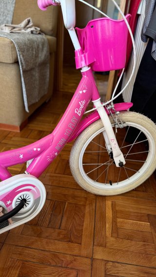 Bicicleta Barbie 14” rosa con cesta