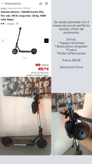 Patinete Eléctrico Xiaomi Scooter Elite