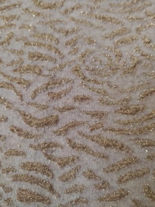Vestido dorado y beige con brillo