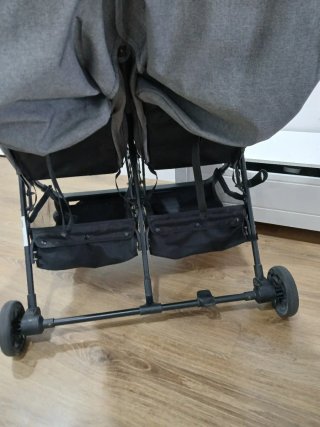 Silla de paseo gemelar Asalvo gris