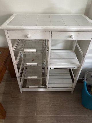 Carrito Auxiliar Cocina con Cajones y Cestas