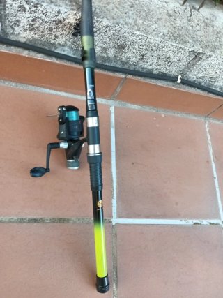 Caña de pescar telescópica 200cm + carrete