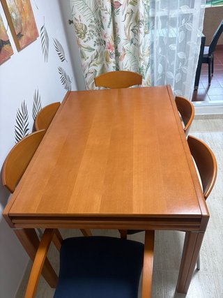 Mesa comedor extensible y 6 sillas