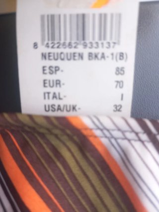 Bikini Talla 85. Rayas Naranja y Verde.