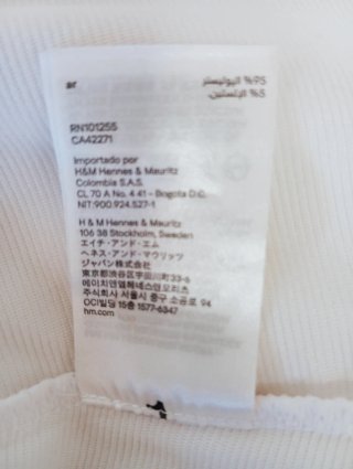 Vestido H&M Blanco Talla 34