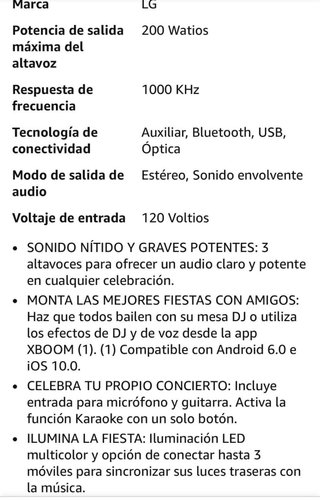 Altavoz LG XBOOM RNC5 Negro Bluetooth