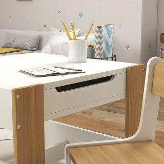 Mesa y 2 Sillas Infantiles pupitre pizarra cajones