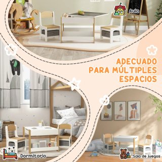 Mesa y 2 Sillas Infantiles pupitre pizarra cajones