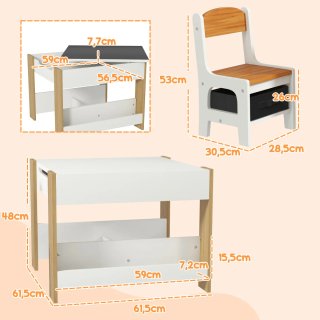 Mesa y 2 Sillas Infantiles pupitre pizarra cajones