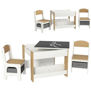 Mesa y 2 Sillas Infantiles pupitre pizarra cajones