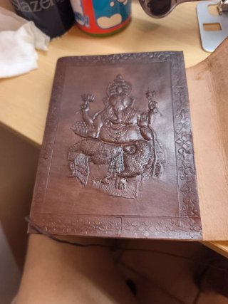 Libreta de piel con bolígrafo inox