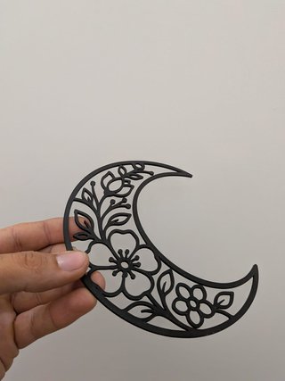 Luna floreale stampa 3D con foro