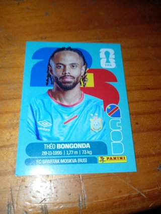 Cromo Theo Bongonda Panini Mundial 2026