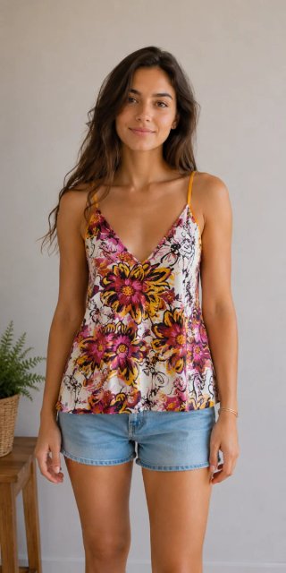 Camiseta tirantes floral S/M