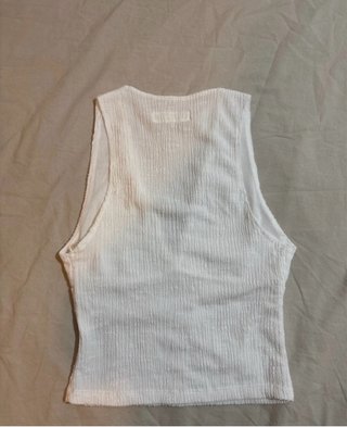 Top Pull&Bear Escote V Blanco Talla M