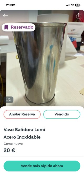 Vaso Batidora Lomi Acero Inoxidable