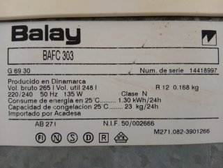 Congelador arcón Balay