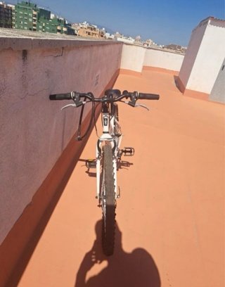 Bicicleta B'Twin Blanca y Morada