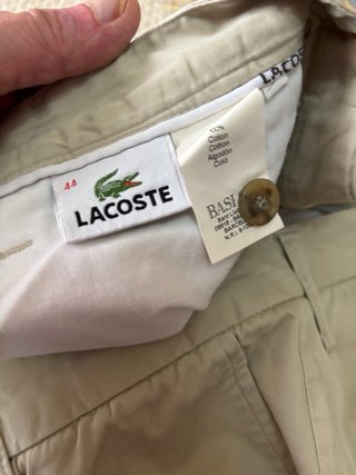 Pantalón chino algodón LACOSTE verde