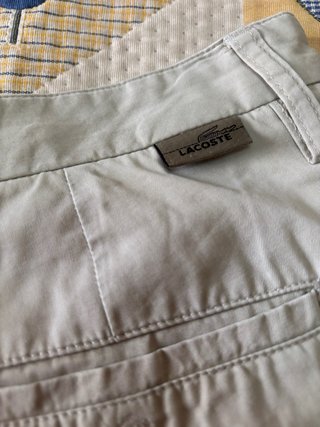 Pantalón chino algodón LACOSTE verde