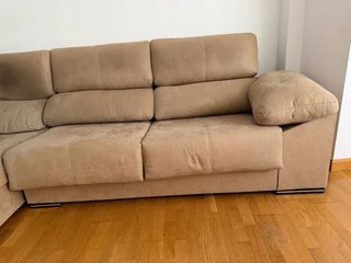 Sofá chaiselongue beige 3 metros
