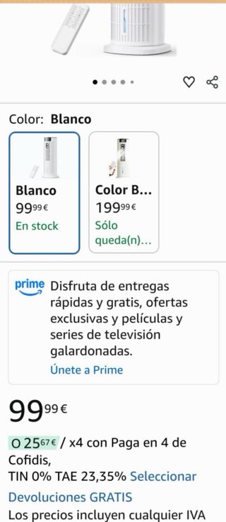 Enfriador Aire Portátil 1000ML