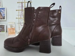 Botines tacón 6.5 cm marrón chocolate talla 36.