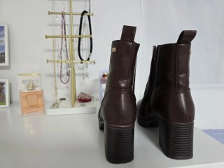 Botines tacón 6.5 cm marrón chocolate talla 36.