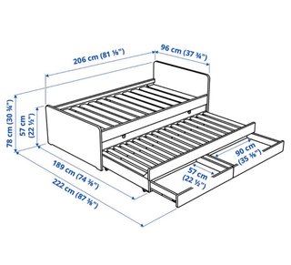 Cama nido Ikea Slakt 90x200 con 2 colchones