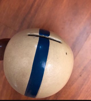 Salvadanaio ceramica vintage giocatore football