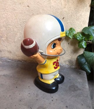 Salvadanaio ceramica vintage giocatore football