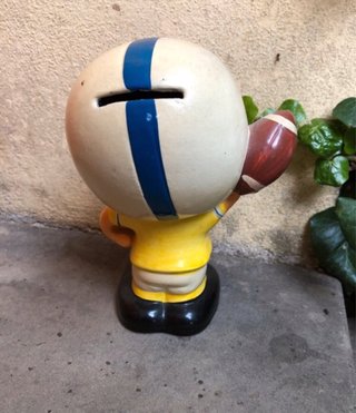 Salvadanaio ceramica vintage giocatore football