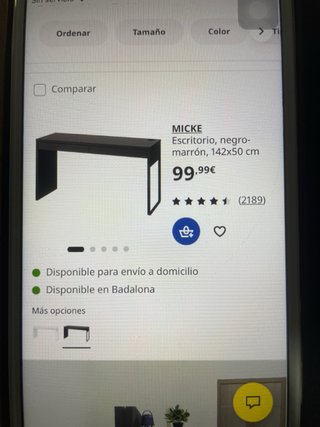 Escritorio de madera negro con cajones