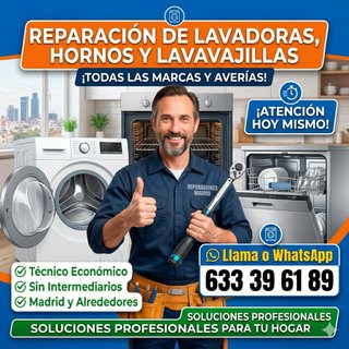 Reparación Lavadoras Hornos Lavavajillas Madrid