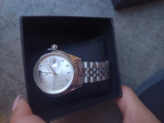 Reloj RICEGO Hombre Plata y Blanco
