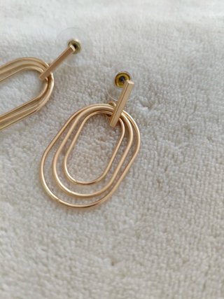Pendientes dorados aro triple